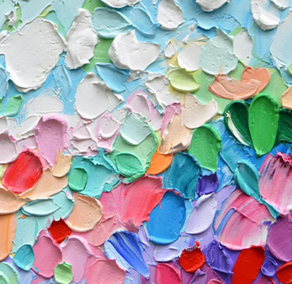 Vibrant Color Symphony-Hand drawn Multi color Texture Stereoscopic Wall Art - artextured