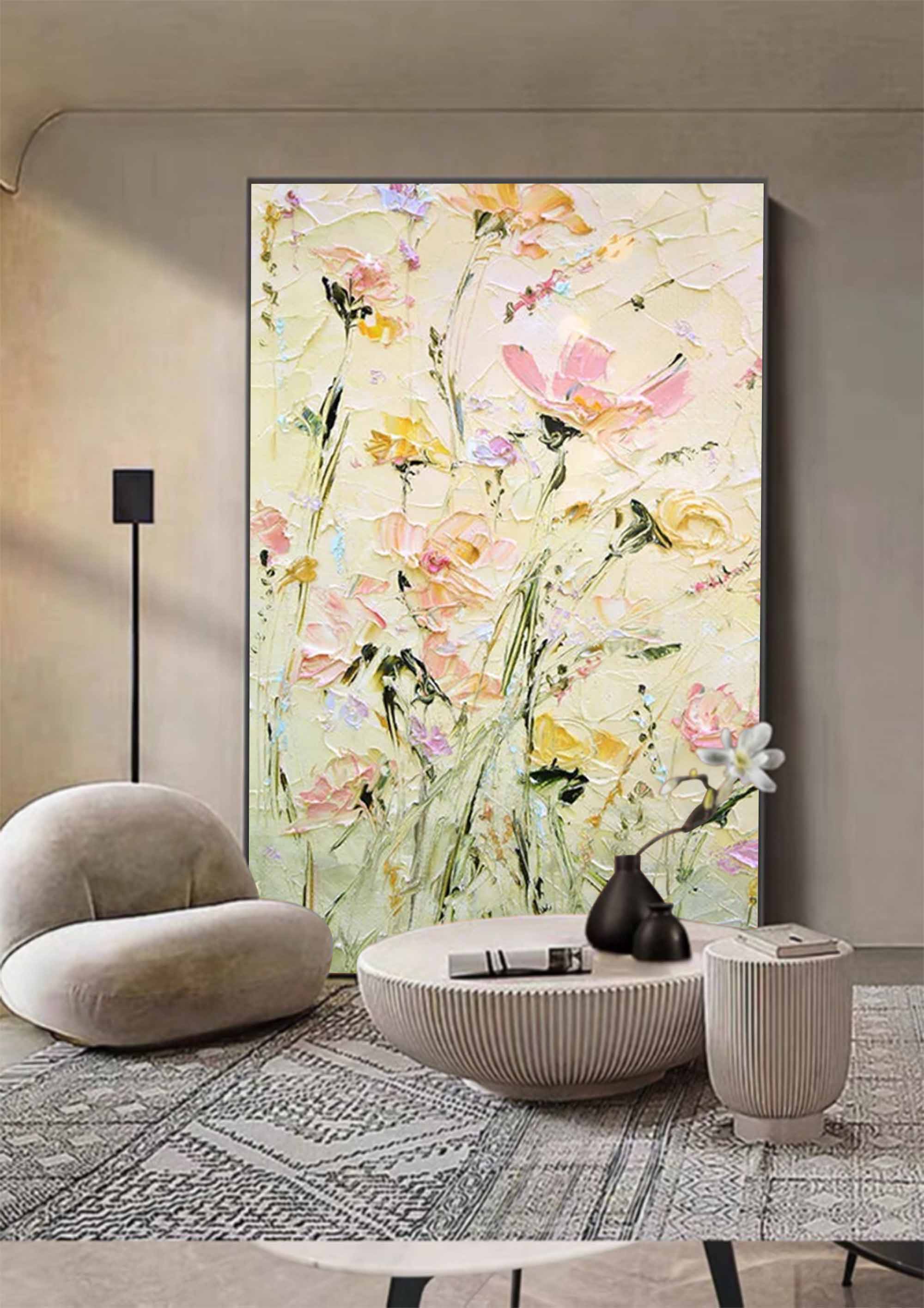 Spring Blossom - Textured Floral Canvas Art