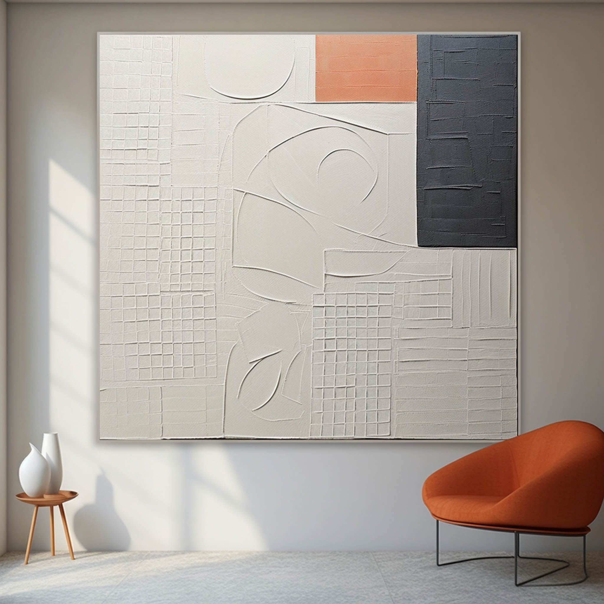 Geometric Harmony: Textured Abstract Art