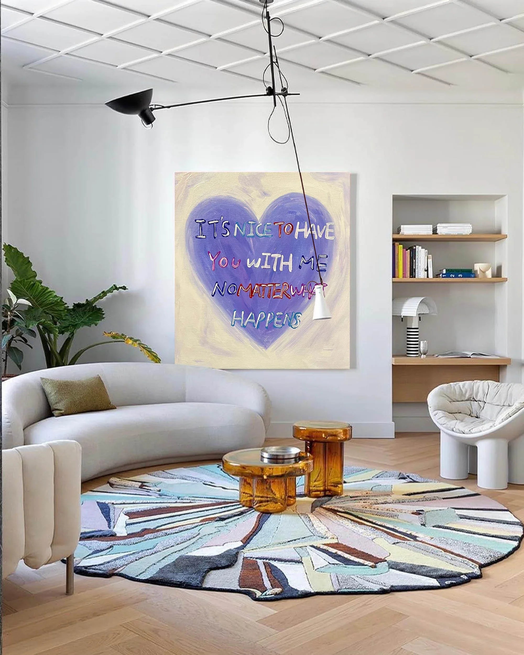 Heartfelt Abstract Oil Painting – Inspirational Text Art for Walls - artextured