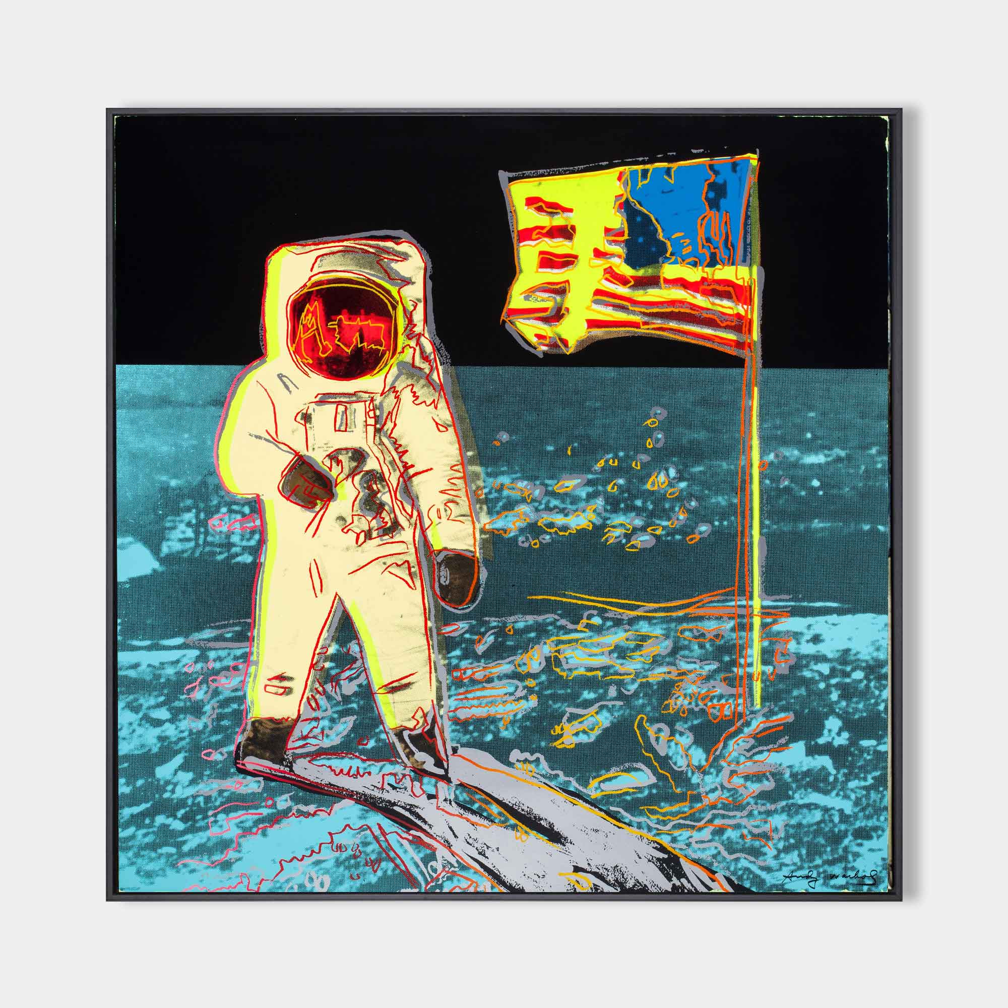 Cosmic Pioneer: Pop Art Astronaut on Lunar Landscape