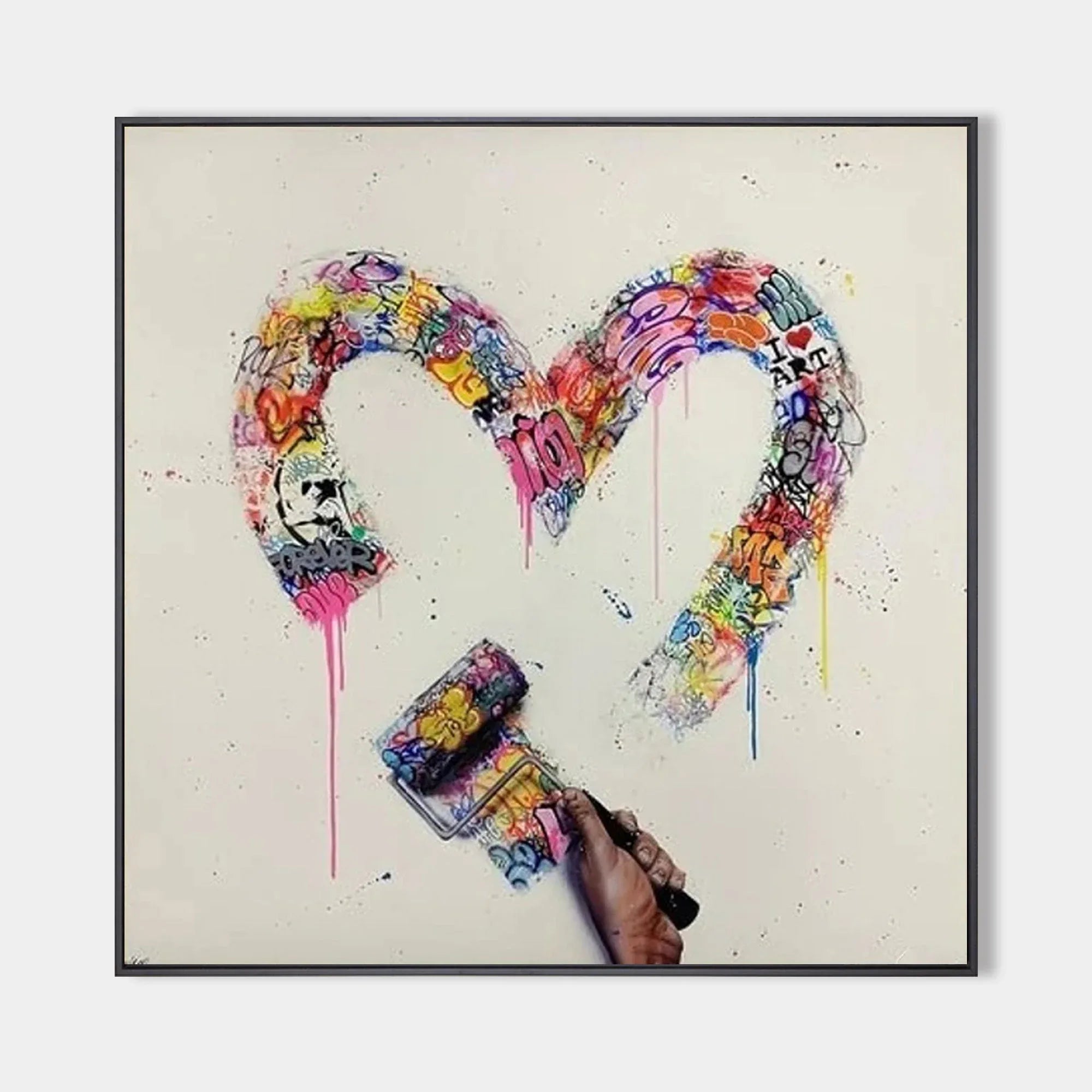Graffiti Heart Expression-Personalized Graffiti Love Abstract Oil Painting Wall Art - artextured