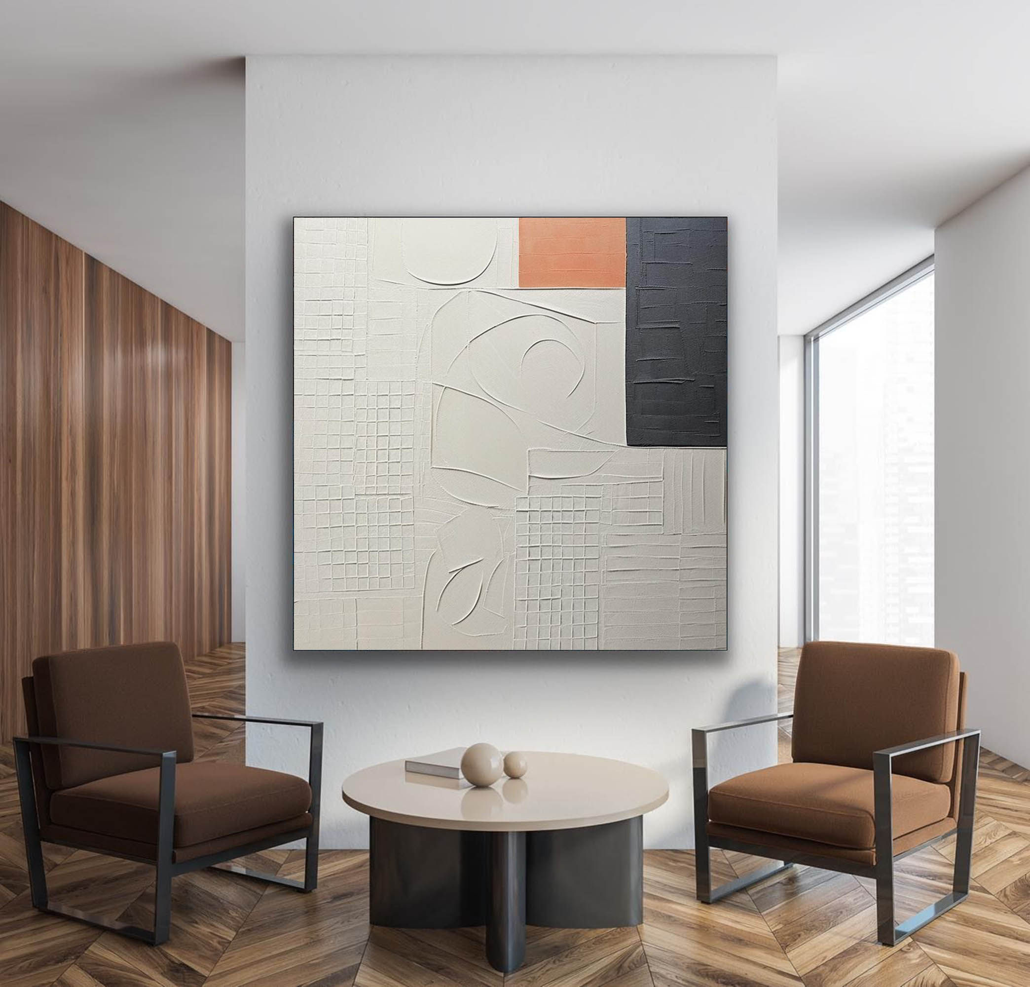 Geometric Harmony: Textured Abstract Art