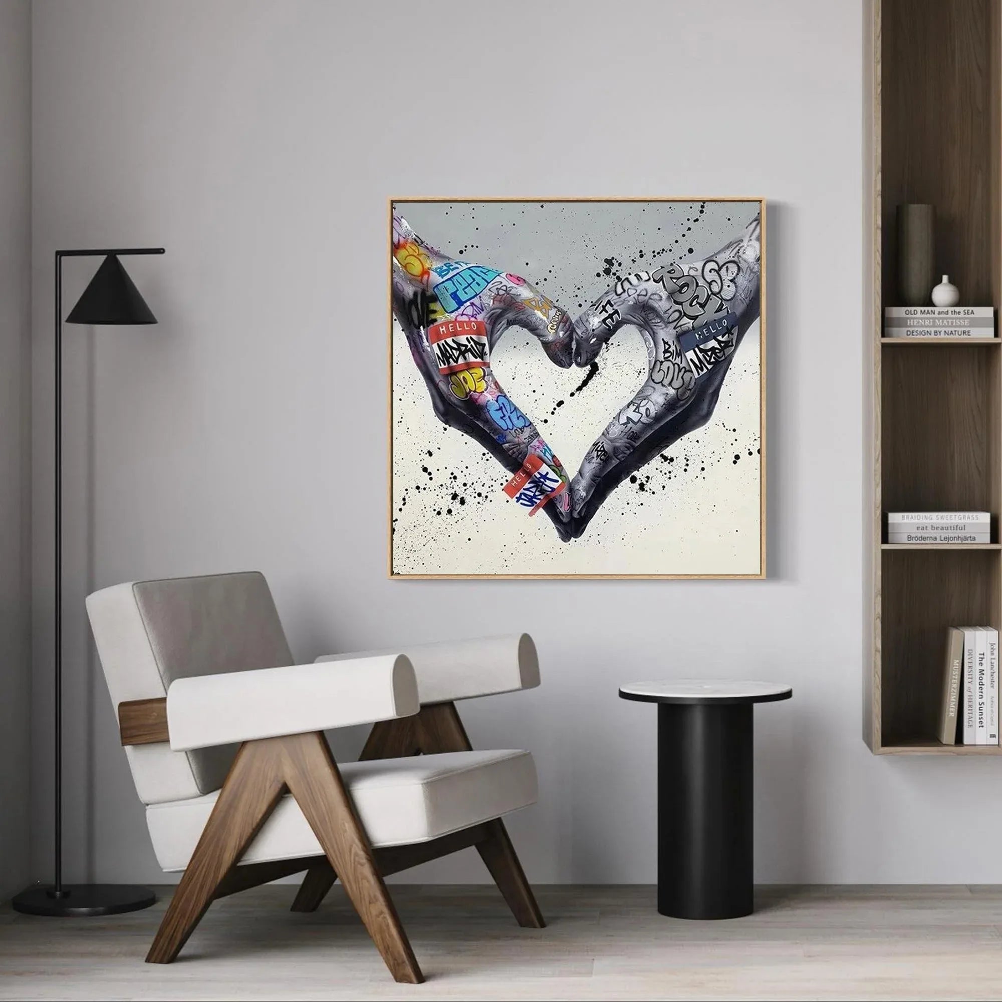 Graffiti Hands Heart Shape Art - Graffiti Hands Love Abstract Wall Art - artextured