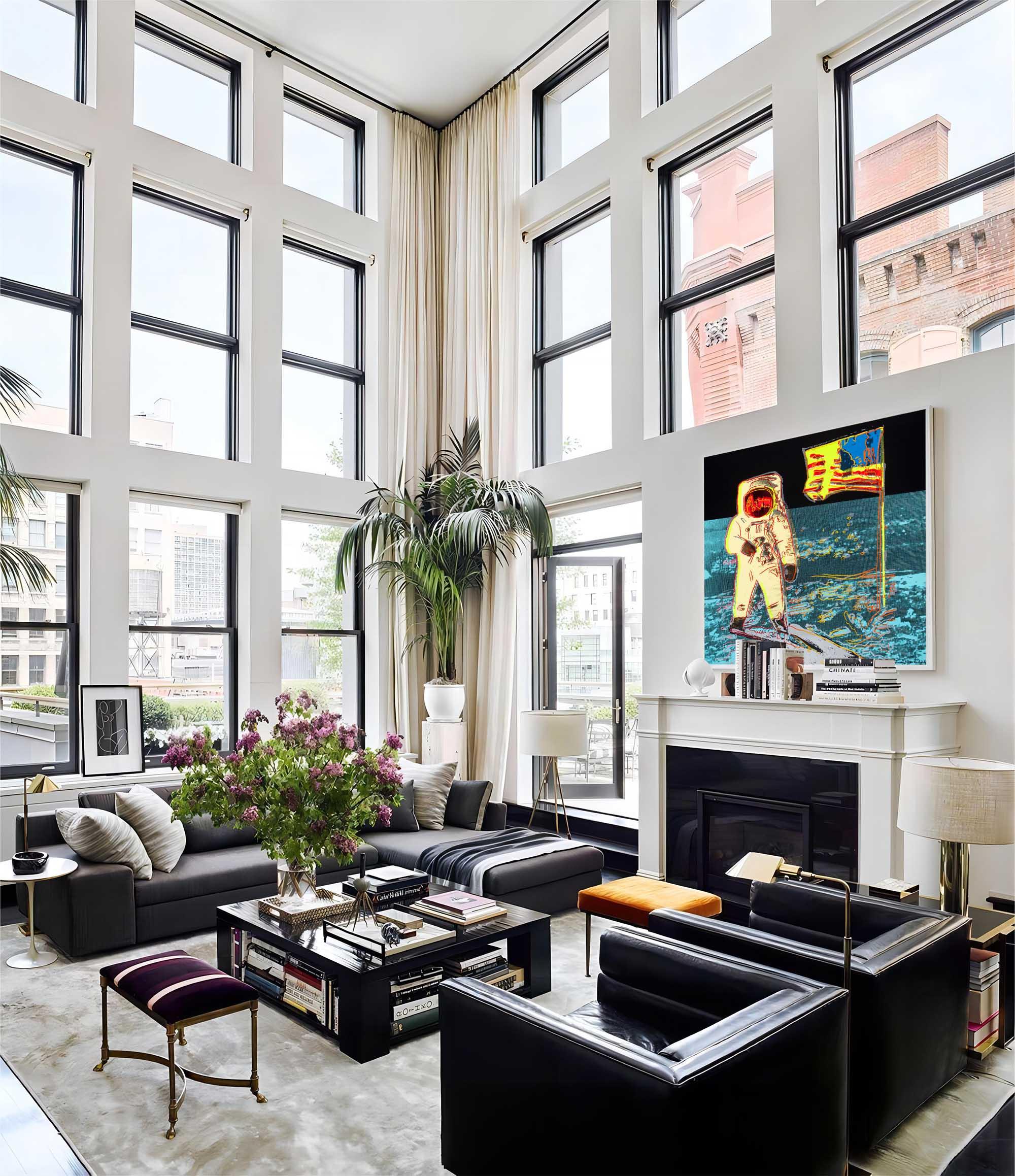 Cosmic Pioneer-High Contrast Astronaut Abstract Wall Art - artextured