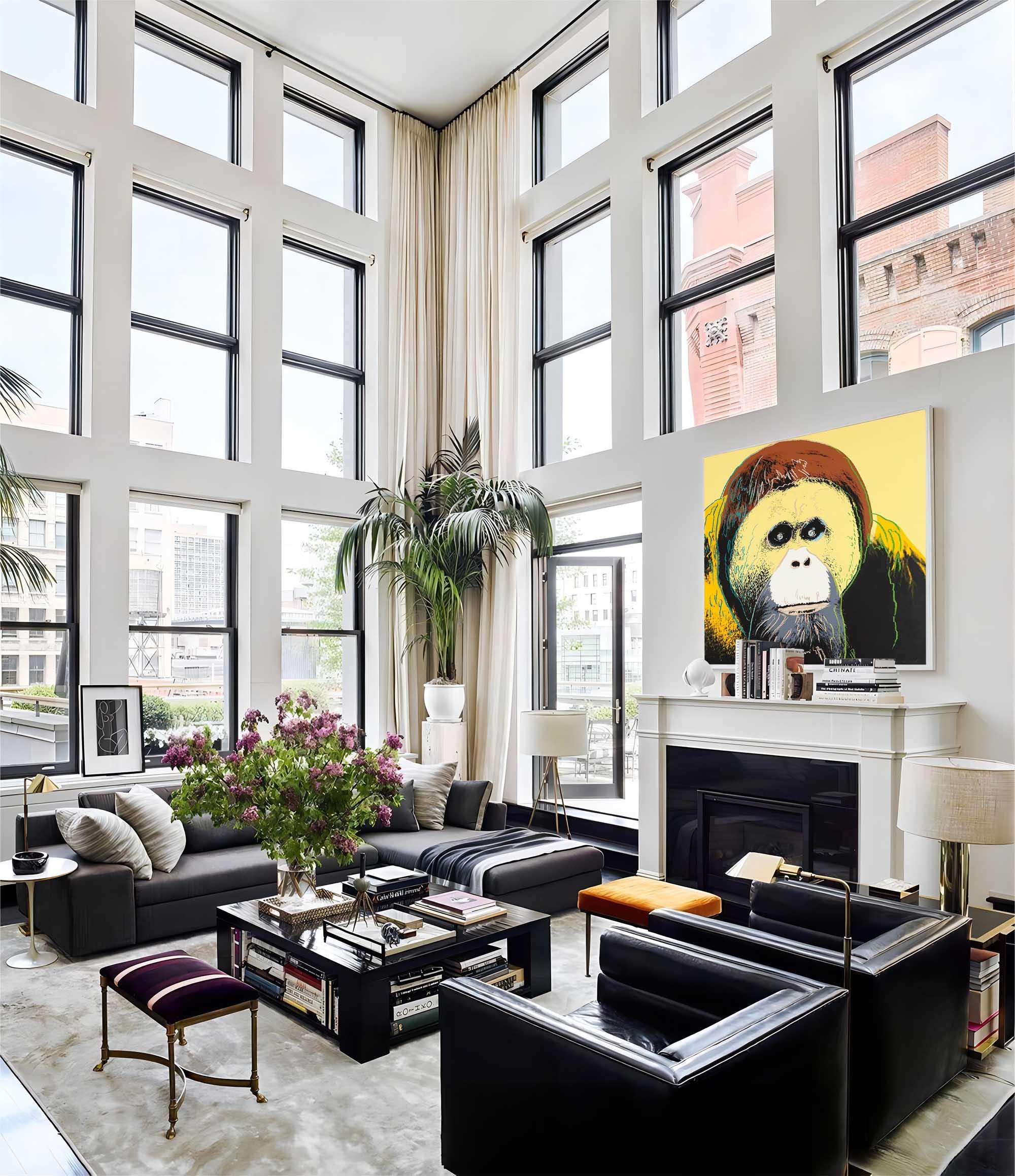 Expressive Orangutan-Pop Chimpanzee Abstract Wall Art - artextured