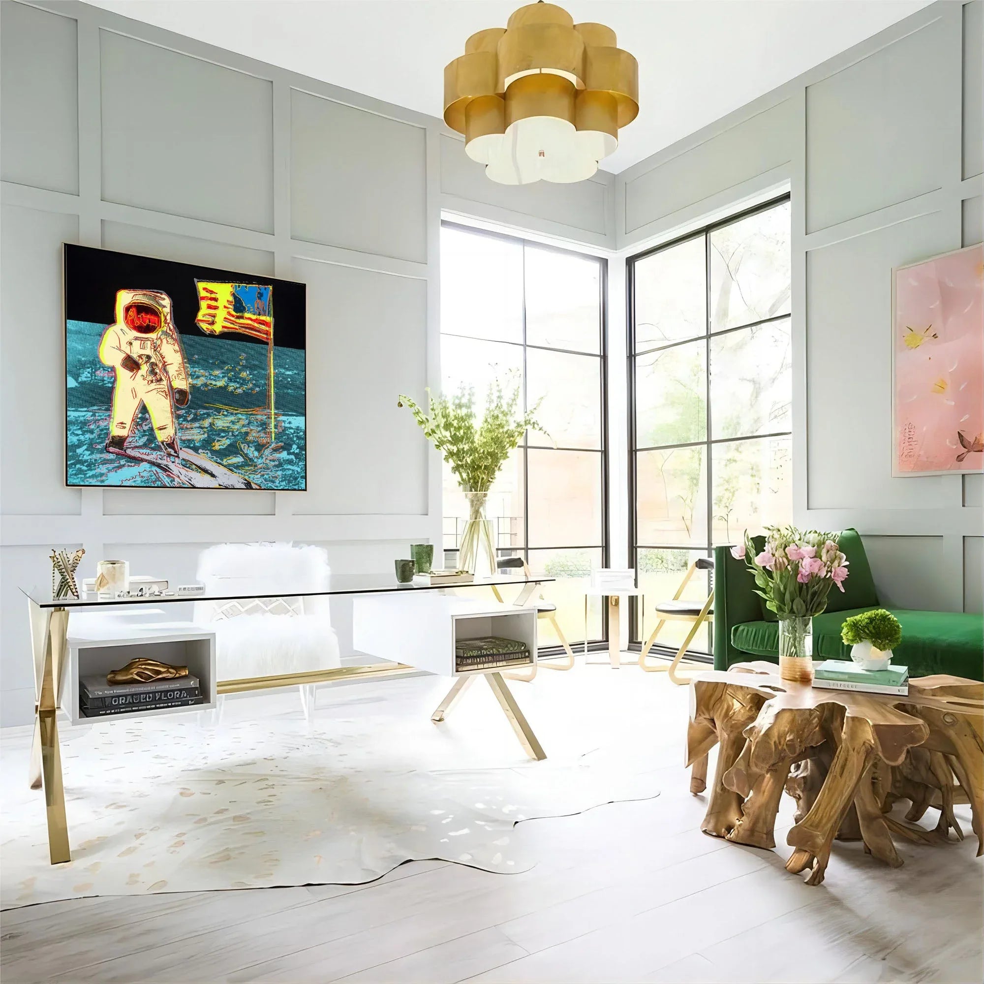 Cosmic Pioneer-High Contrast Astronaut Abstract Wall Art - artextured