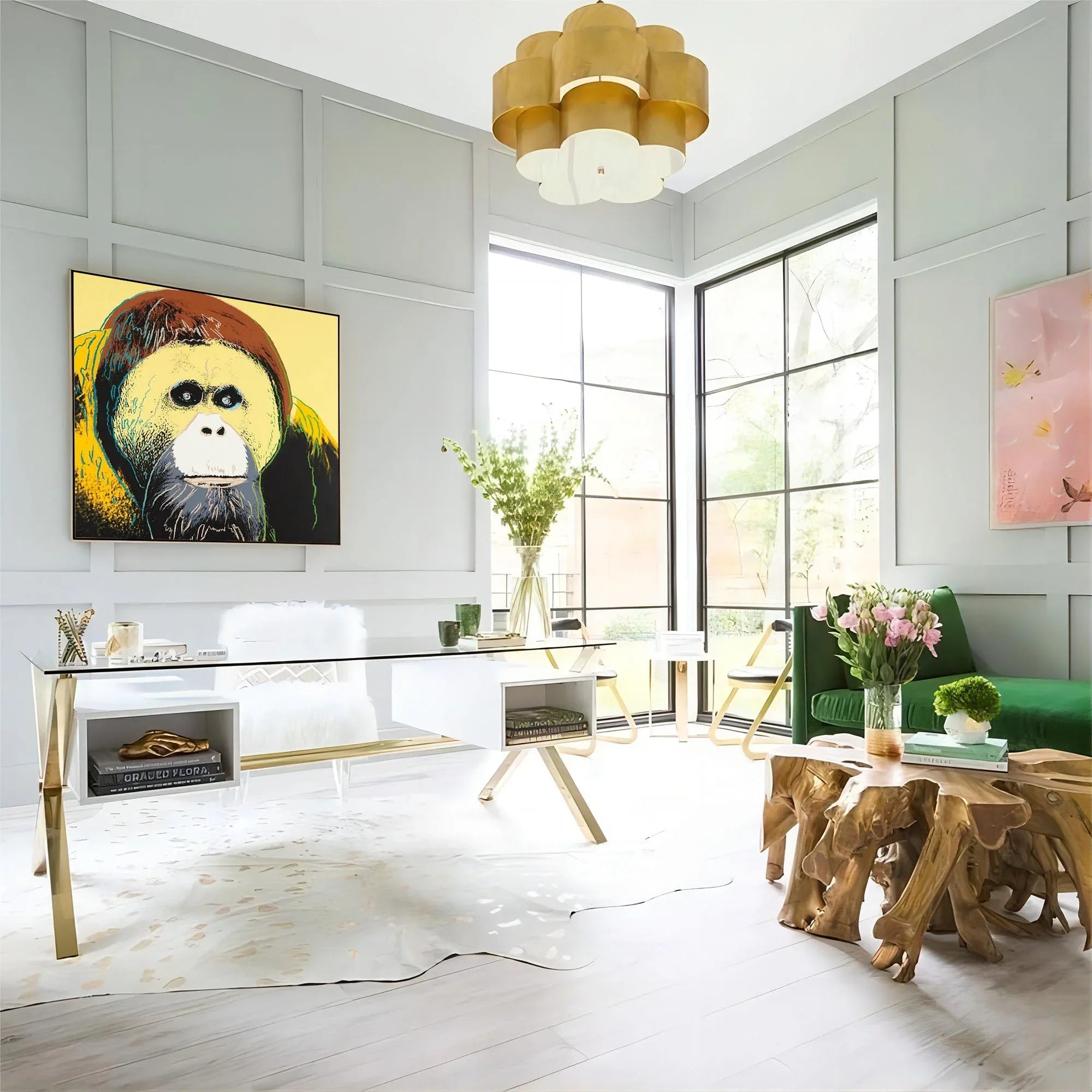 Expressive Orangutan-Pop Chimpanzee Abstract Wall Art - artextured