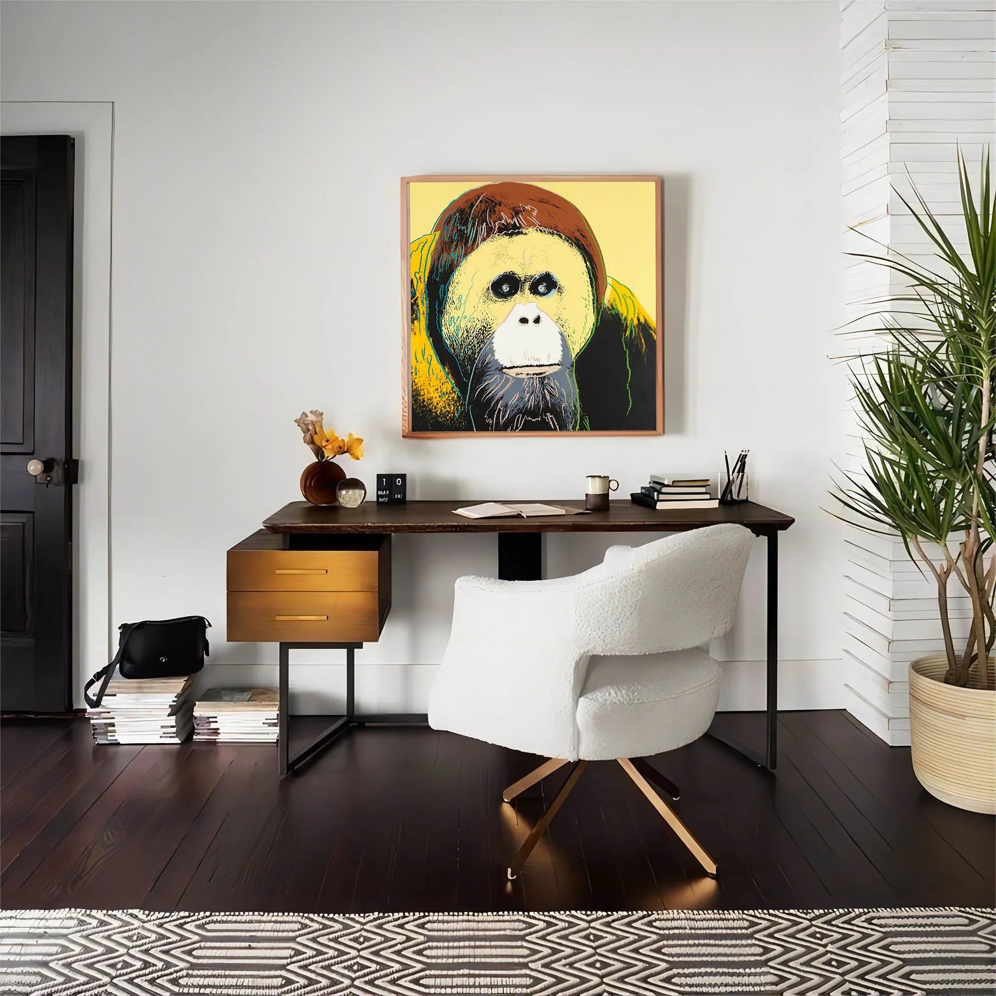 Expressive Orangutan-Pop Chimpanzee Abstract Wall Art - artextured