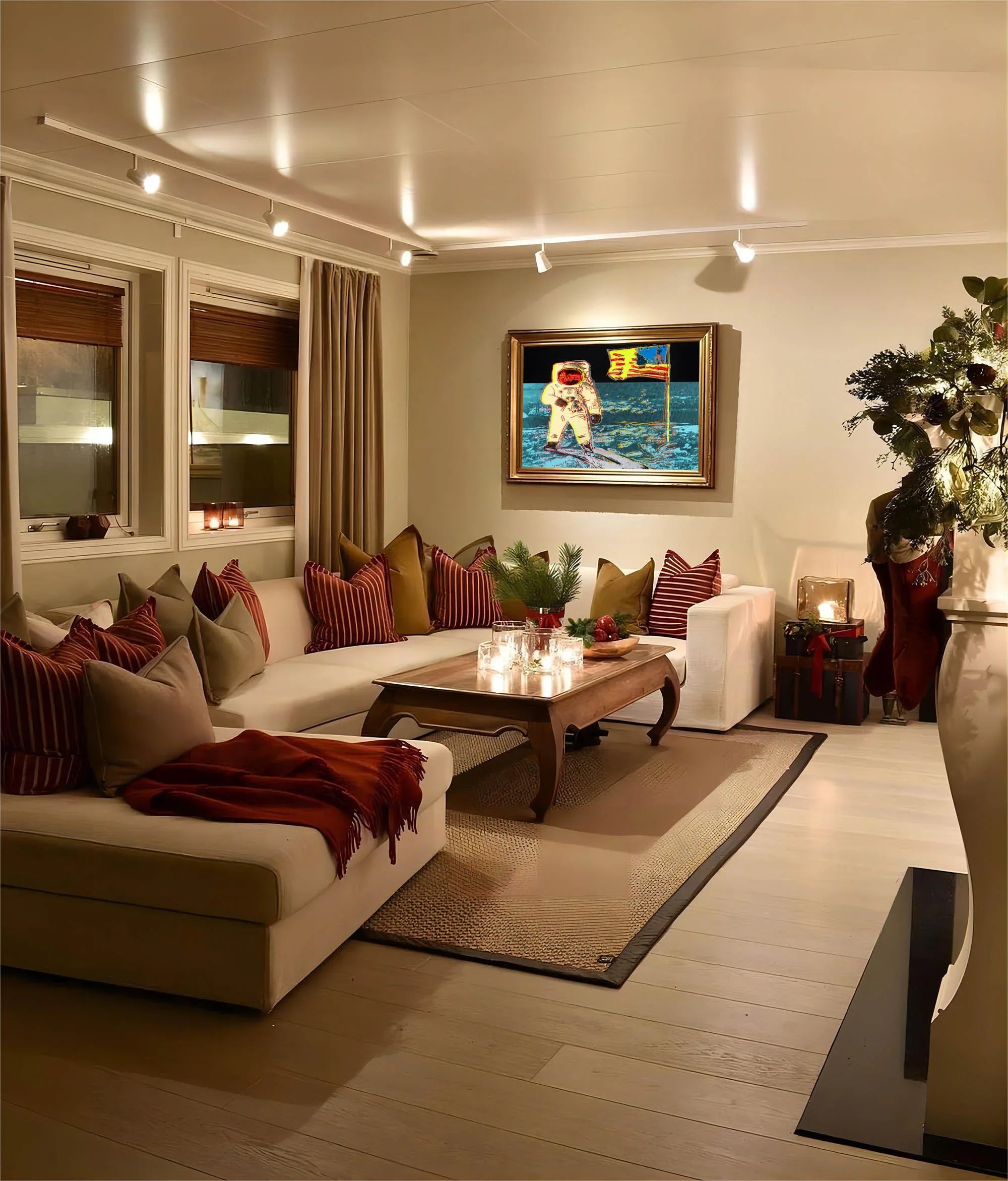 Cosmic Pioneer-High Contrast Astronaut Abstract Wall Art - artextured