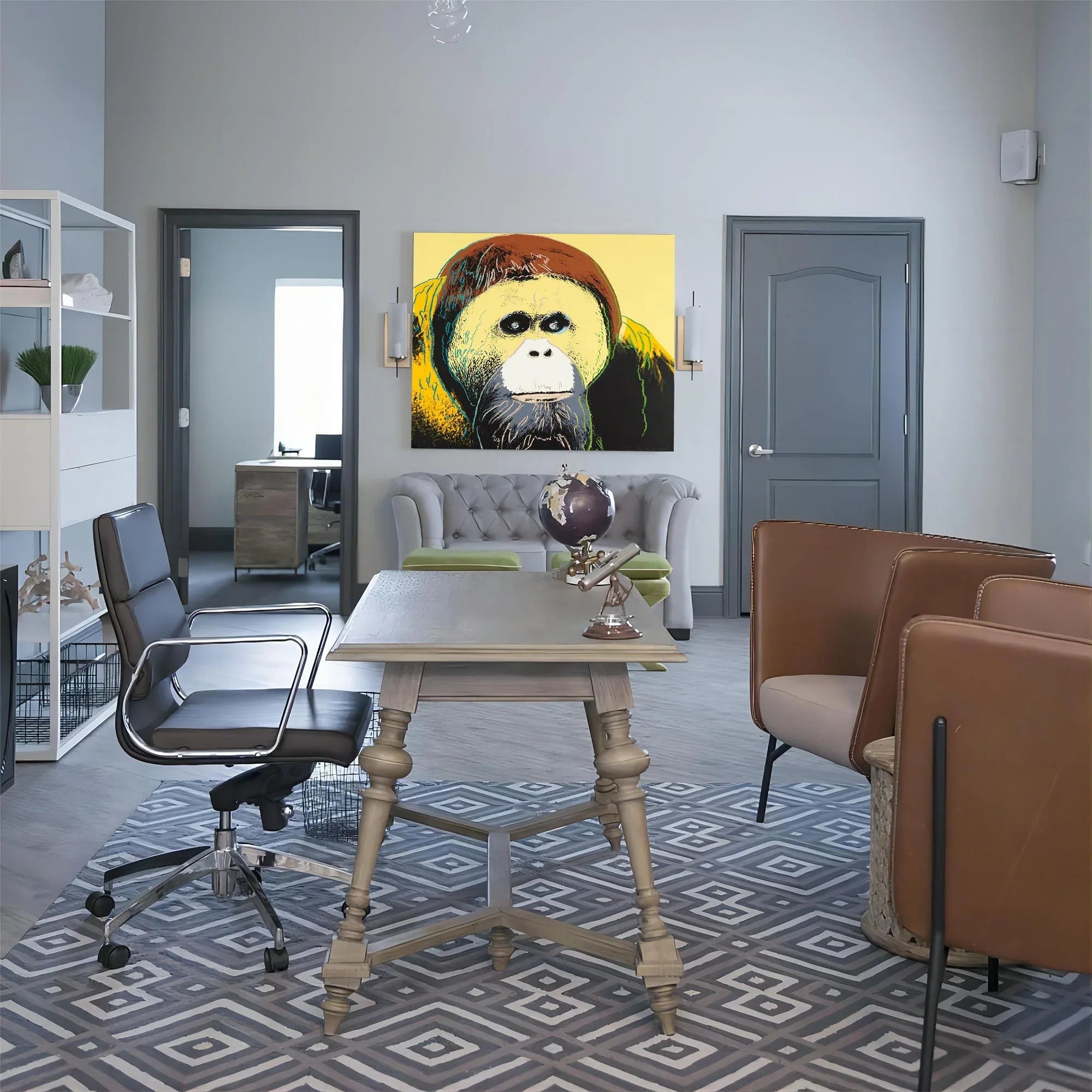 Expressive Orangutan-Pop Chimpanzee Abstract Wall Art - artextured