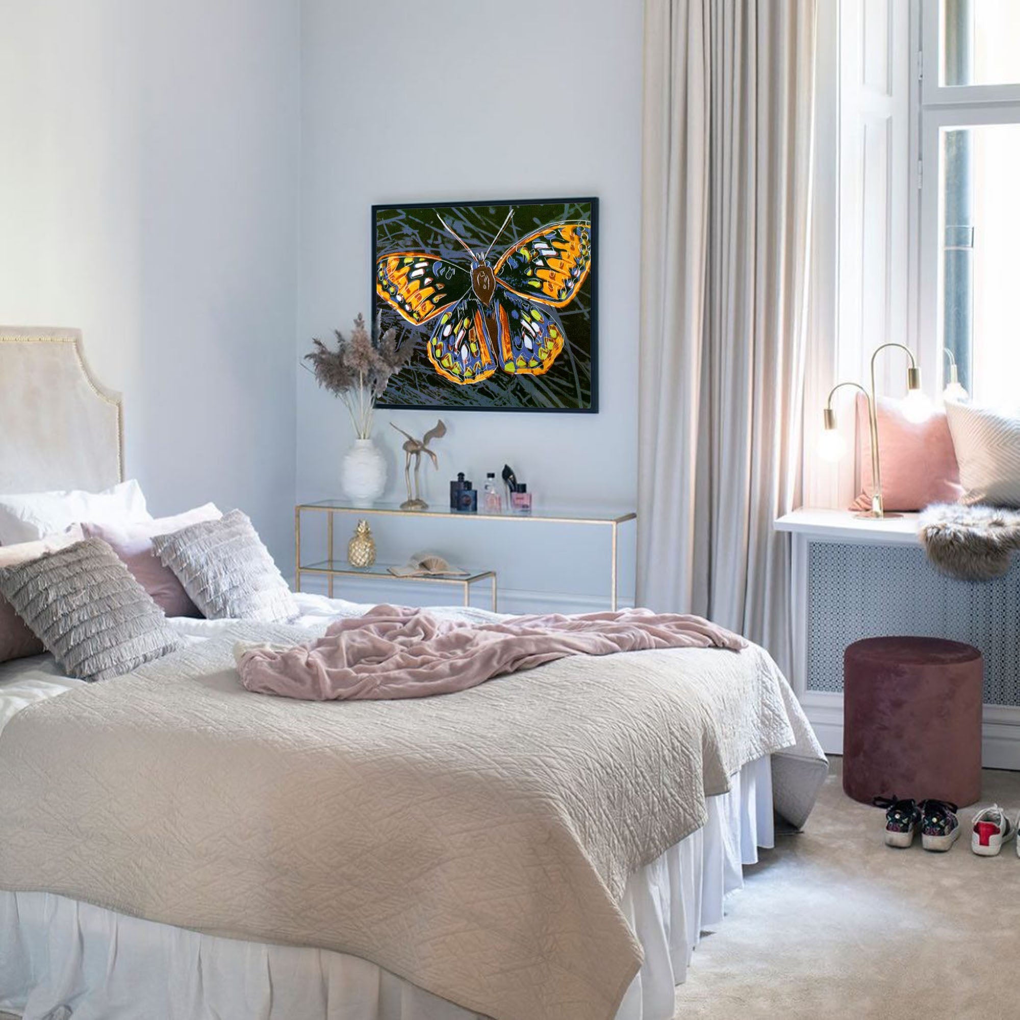 Vivid Flight-Hand drawn Butterfly Color Texture Abstract Wall Art