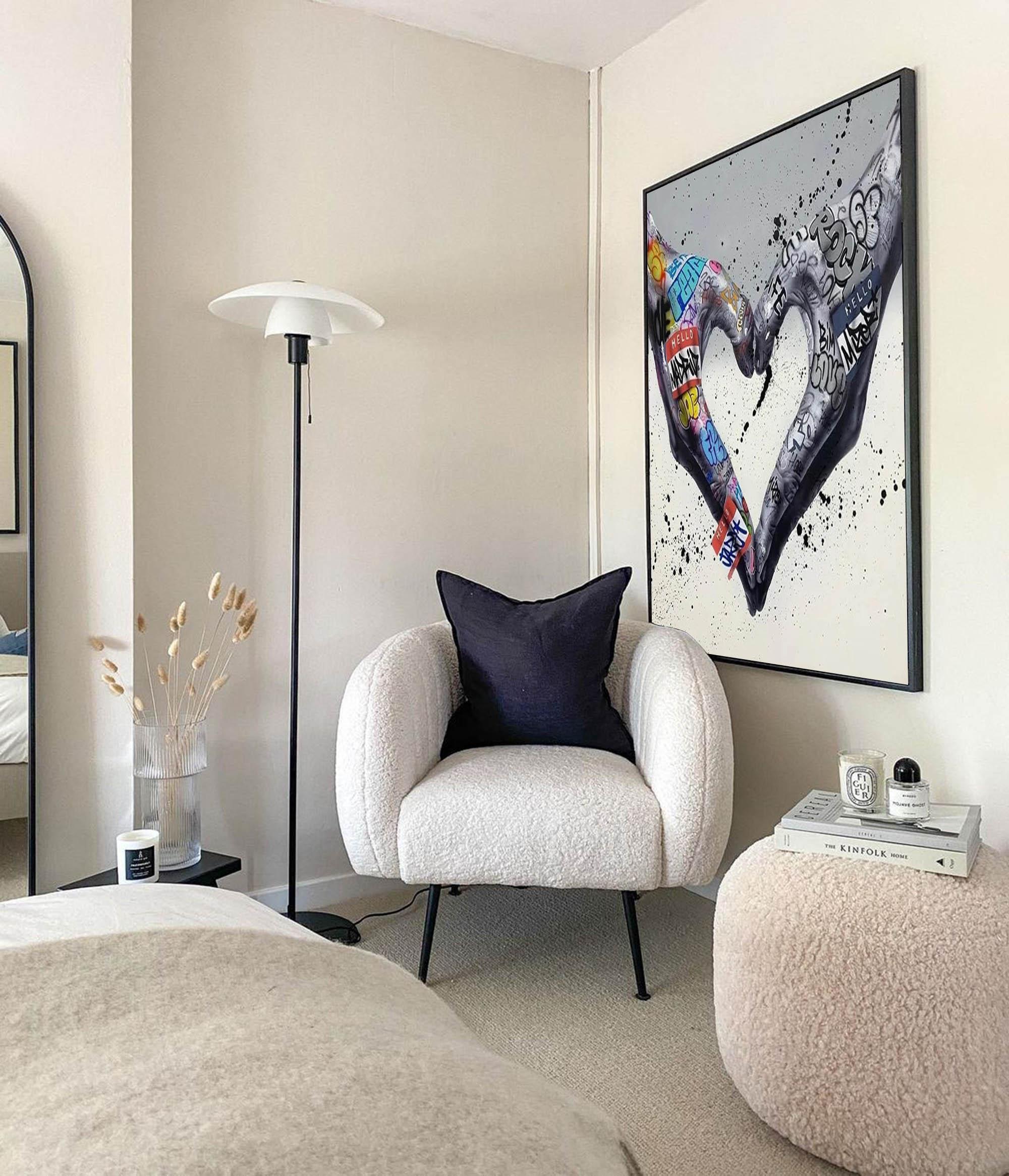 Graffiti Hands Heart Shape Art - Graffiti Hands Love Abstract Wall Art - artextured