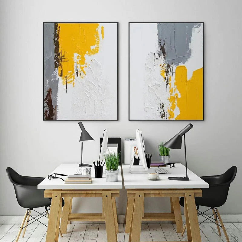 Elevating Office Aesthetics: Abstract Art Meets Modern Workspaces