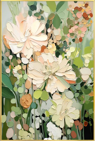 Blooming Serenity – A Fresh Take on Modern Textured Floral Wall Art - artextured