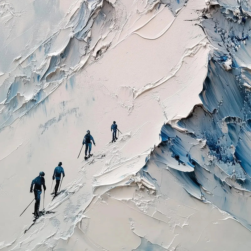 Ascent – Textured Mountain Climbing Oil Painting Wall Art