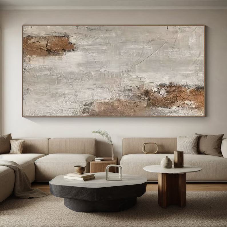 Traces of Time – Wabi-Sabi Textured Abstract Wall Art #AB14022