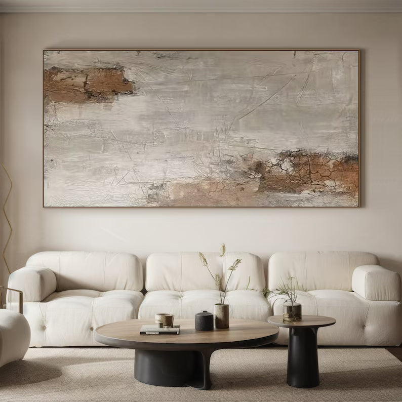 Traces of Time – Wabi-Sabi Textured Abstract Wall Art #AB14022