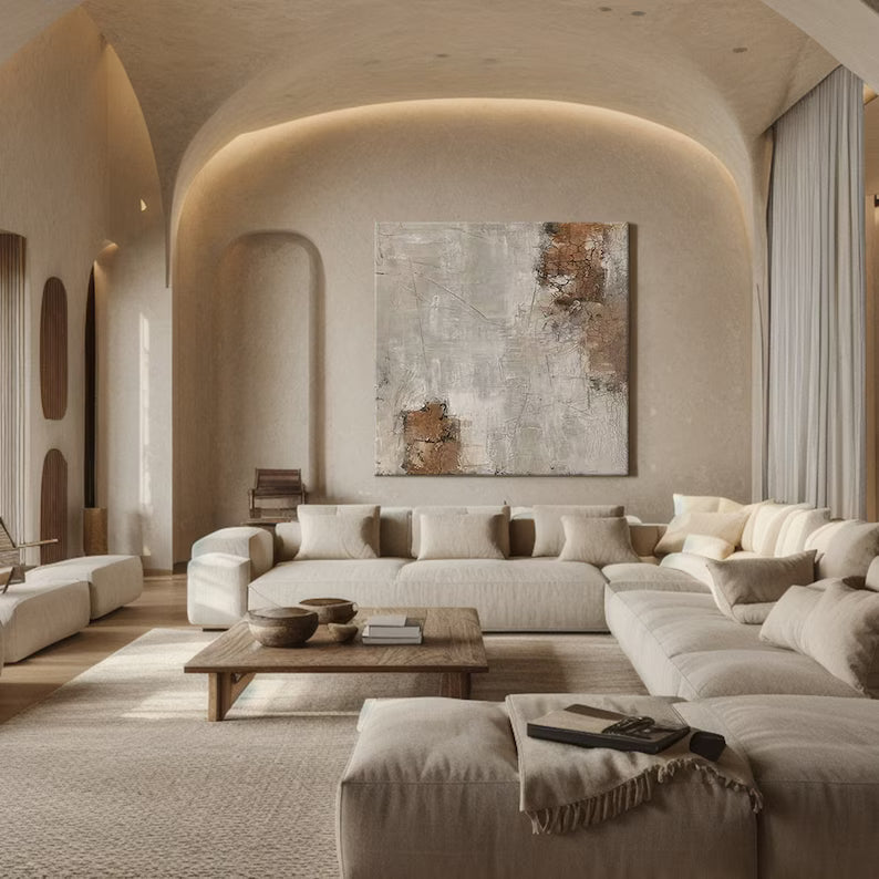 Traces of Time – Wabi-Sabi Textured Abstract Wall Art #AB14022