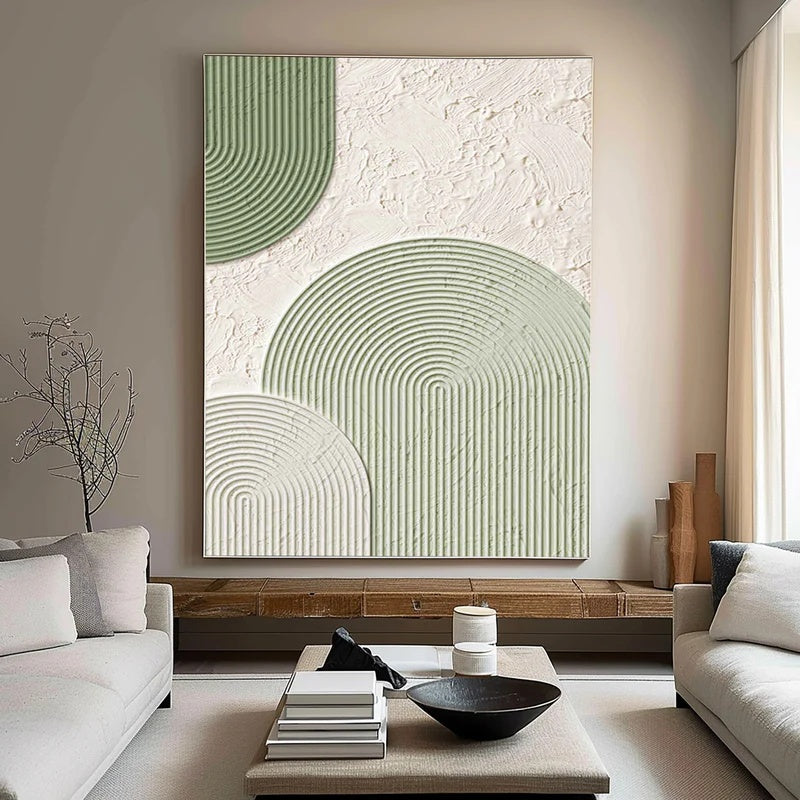 Minimalist Geometric Textured Wall Art for Modern Interiors – Gentle Arc#AB14116