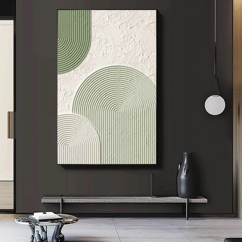 Minimalist Geometric Textured Wall Art for Modern Interiors – Gentle Arc#AB14116
