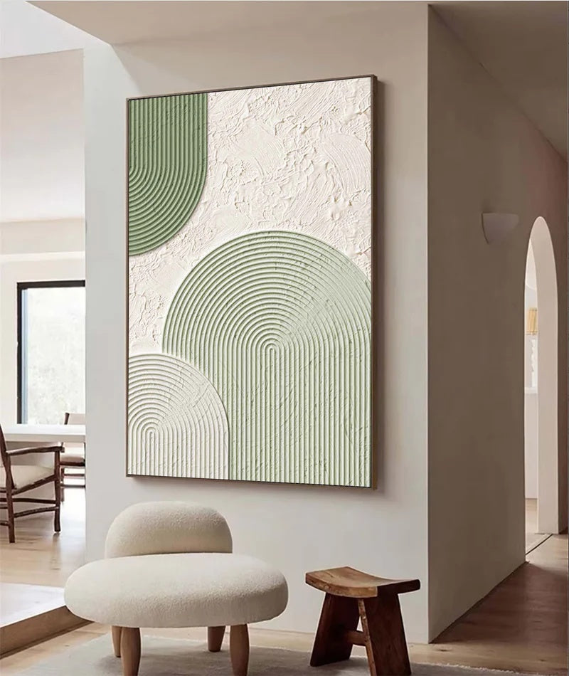 Minimalist Geometric Textured Wall Art for Modern Interiors – Gentle Arc#AB14116