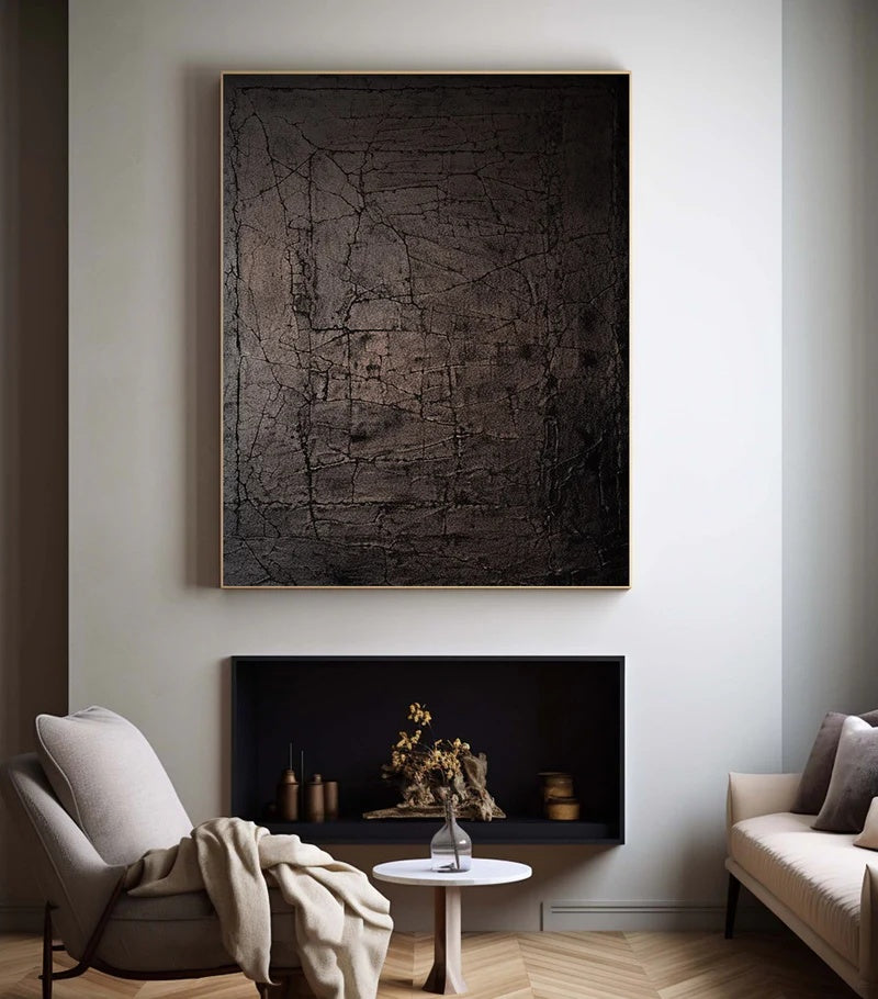 Minimalist Textured Abstract Wall Art for Modern Interiors – Deep Silence#AB14117