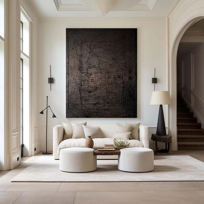 Minimalist Textured Abstract Wall Art for Modern Interiors – Deep Silence#AB14117