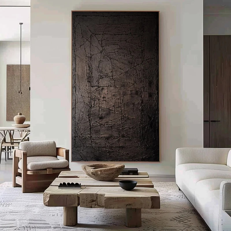 Minimalist Textured Abstract Wall Art for Modern Interiors – Deep Silence#AB14117
