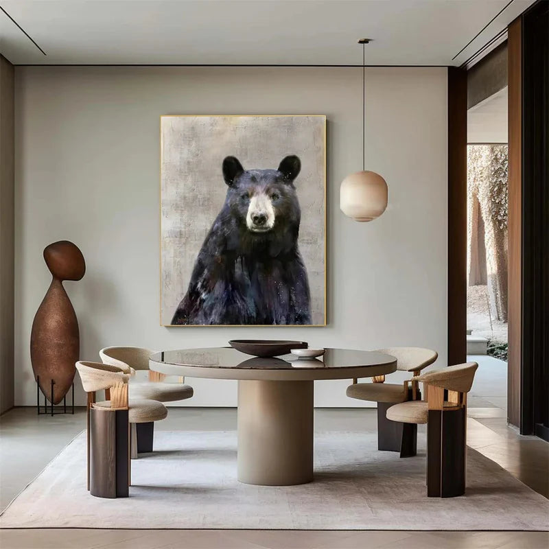 Regal Bear – Realistic Black Bear Canvas#AB0519019