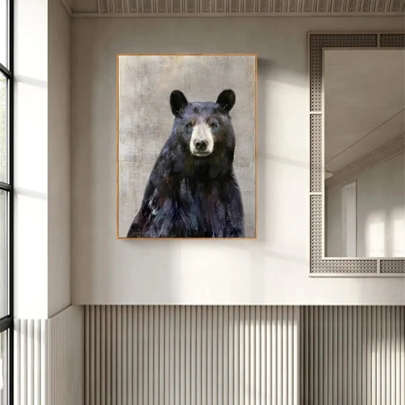 Regal Bear – Realistic Black Bear Canvas#AB0519019