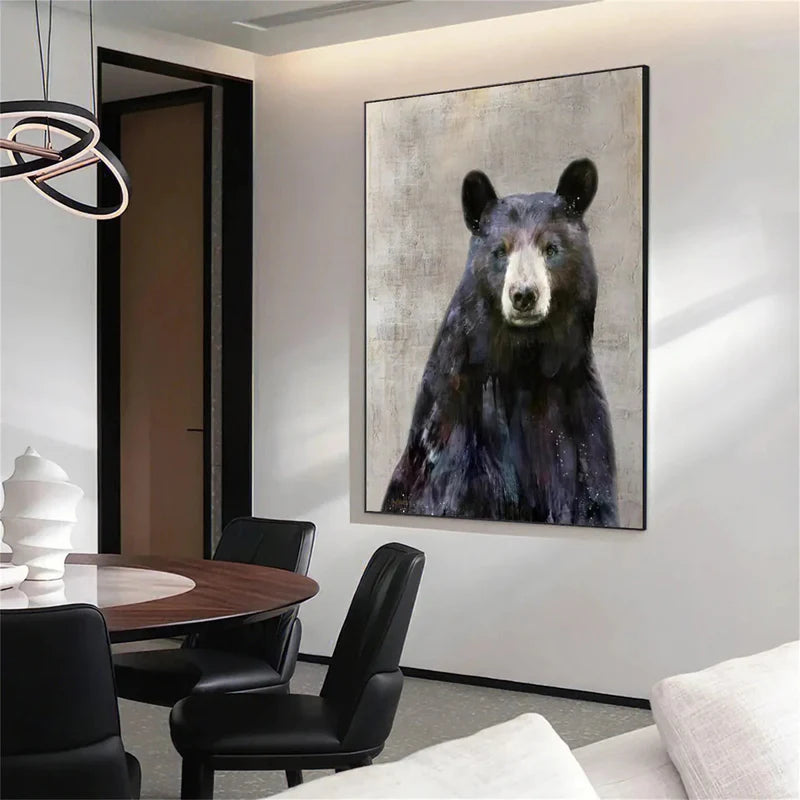 Regal Bear – Realistic Black Bear Canvas#AB0519019
