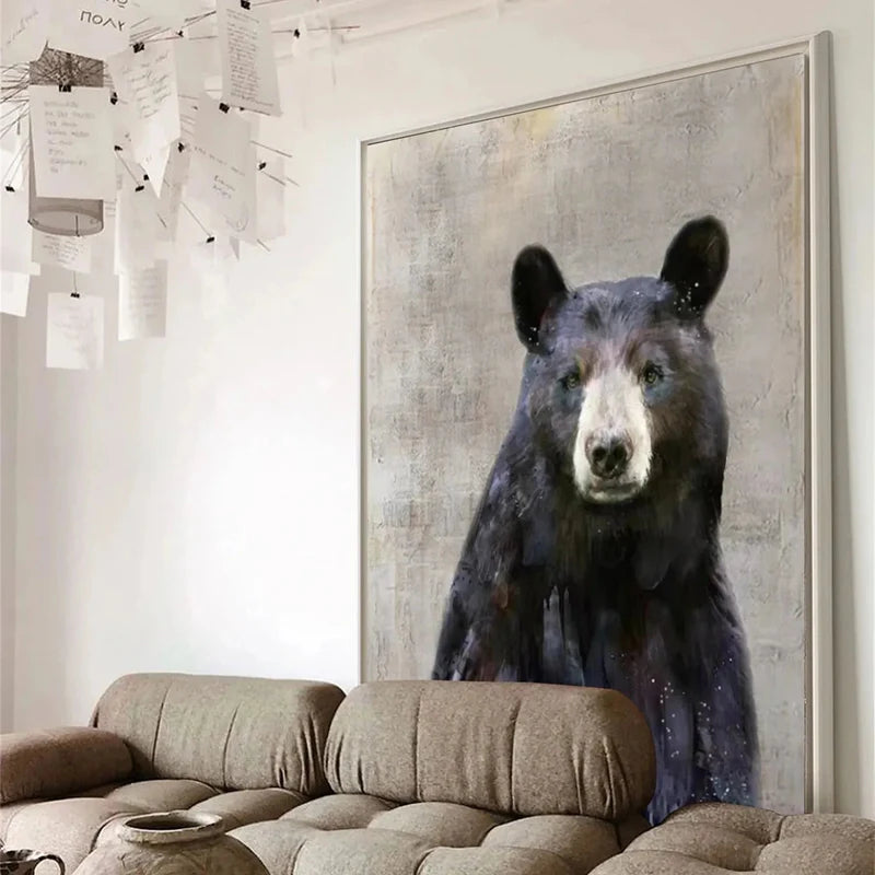 Regal Bear – Realistic Black Bear Canvas#AB0519019
