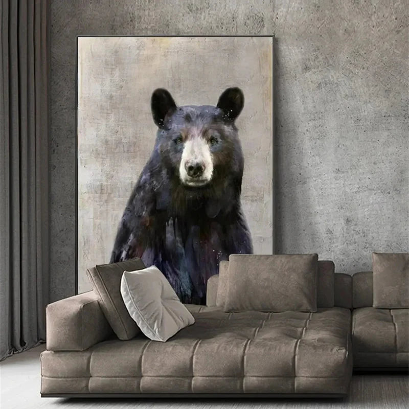 Regal Bear – Realistic Black Bear Canvas#AB0519019
