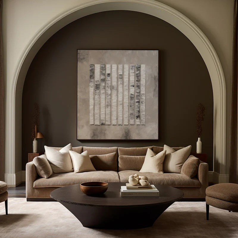 Minimalist Textured Abstract Wall Art for Modern Interiors – Vertical Rhythm#AB14120