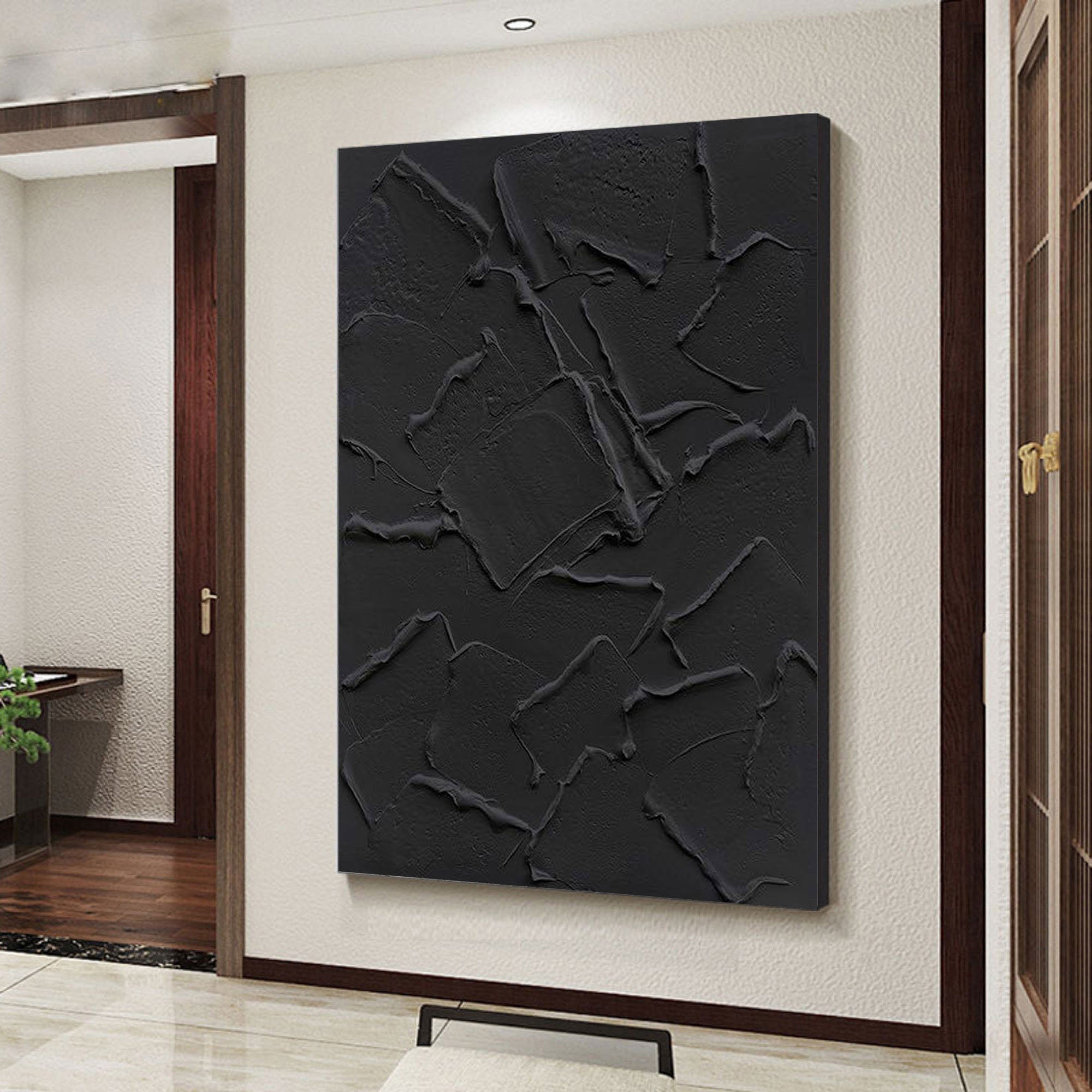 Black Minimalist Abstract Painting #AVG 00102