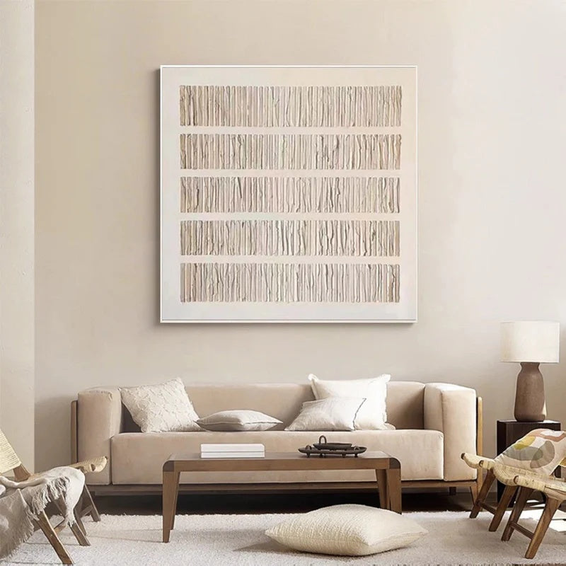 Minimalist Textured Abstract Wall Art – Quiet Alignment#AB14106