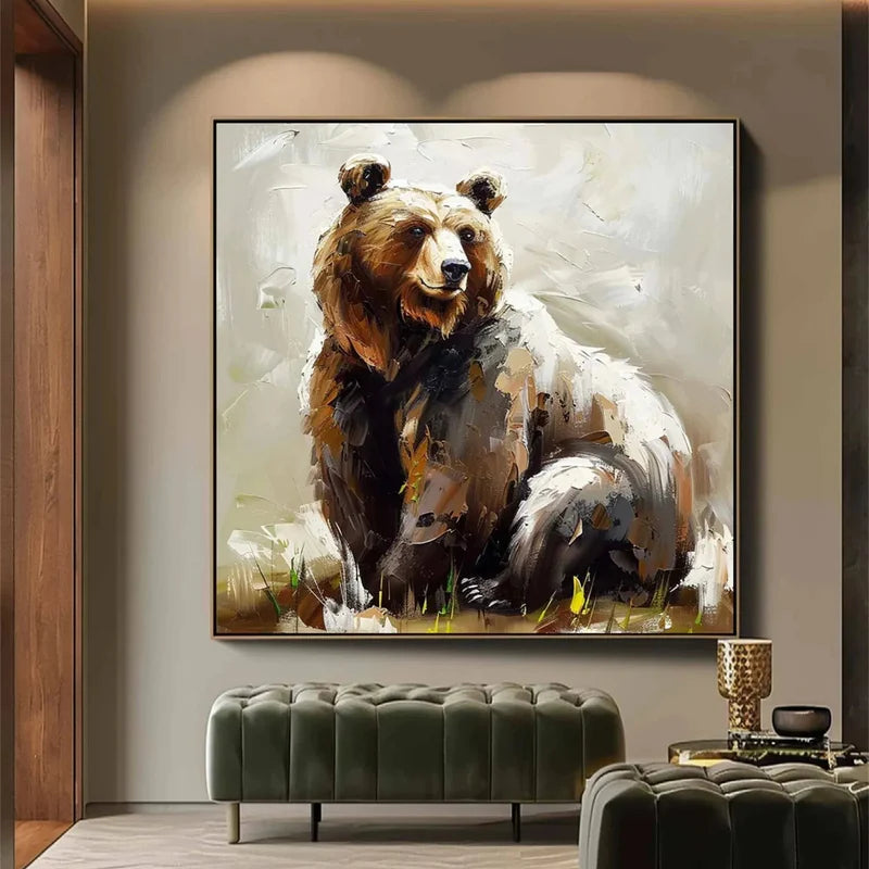 Gentle Giant – Textured Bear Canvas Art#AB0519014
