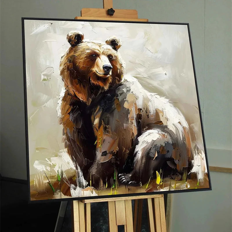 Gentle Giant – Textured Bear Canvas Art#AB0519014