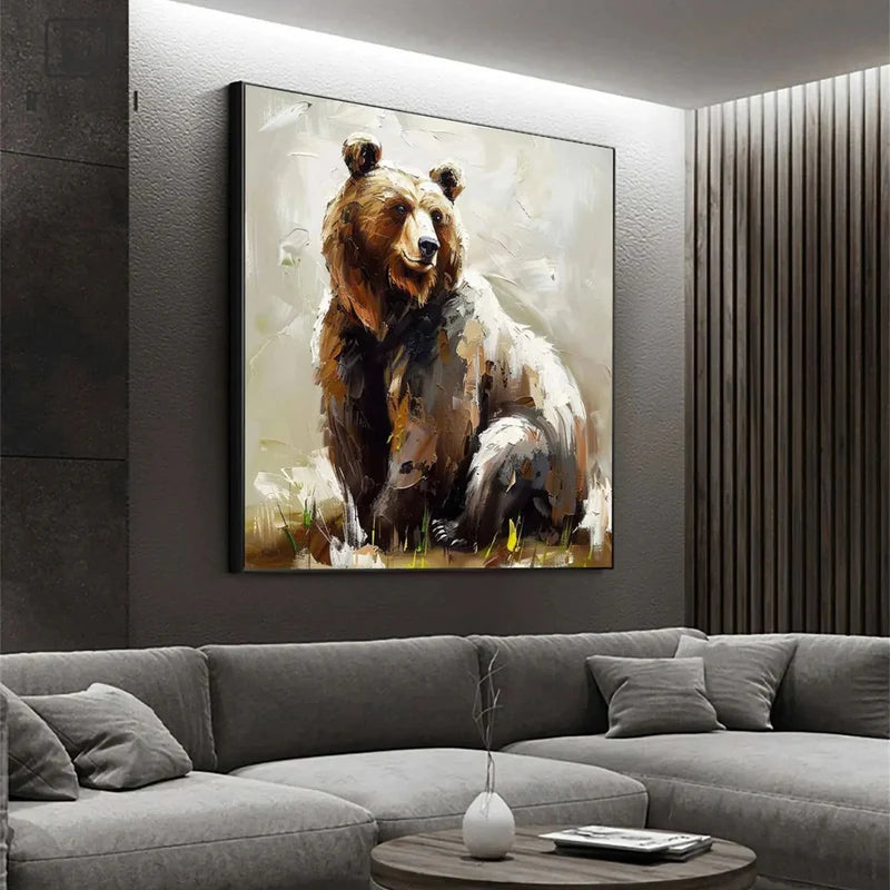 Gentle Giant – Textured Bear Canvas Art#AB0519014