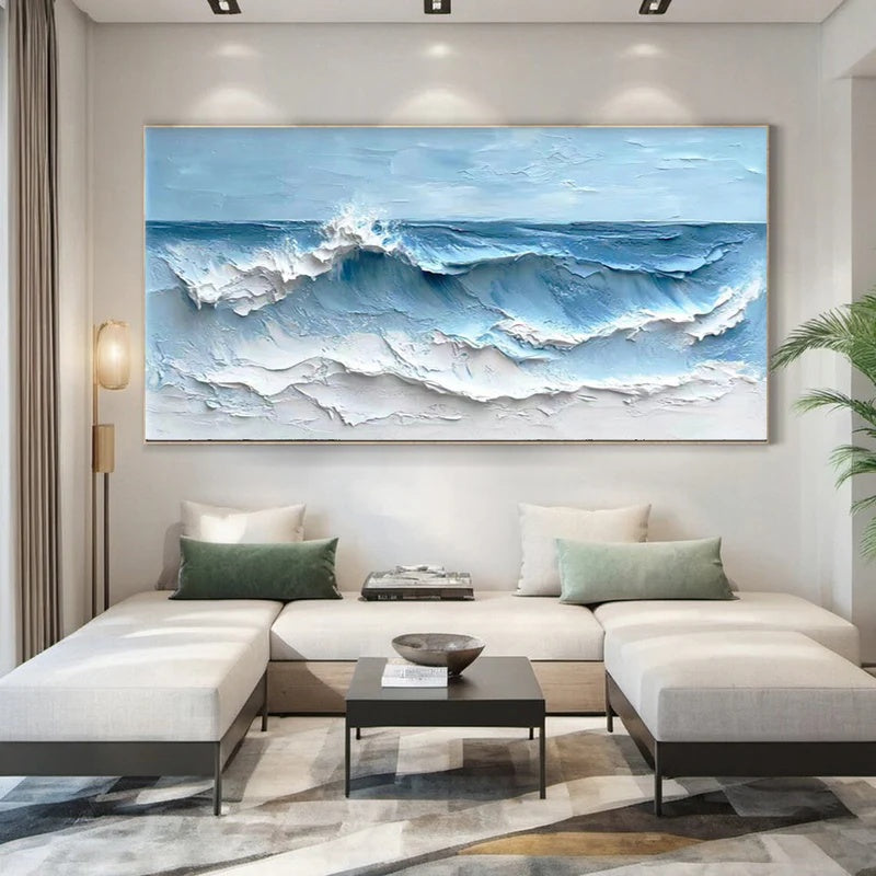 Large Textured Abstract Wall Art for Modern Interiors – Horizon in Motion#AB14129