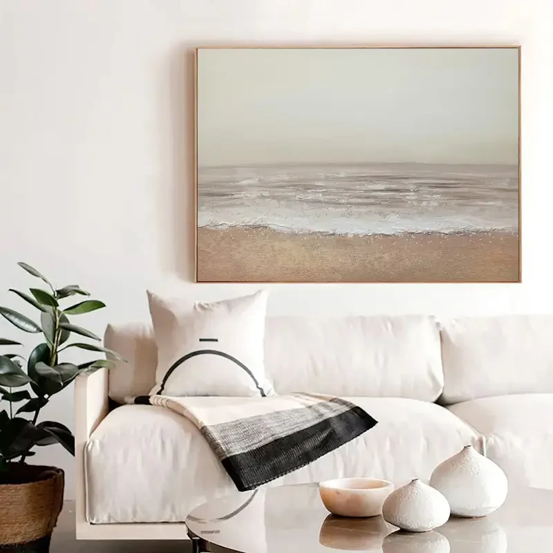 Serene Coastal Waves – Ocean Seascape Canvas Wall Art#AB0519057