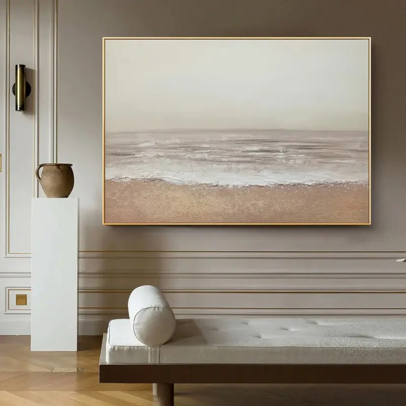 Serene Coastal Waves – Ocean Seascape Canvas Wall Art#AB0519057