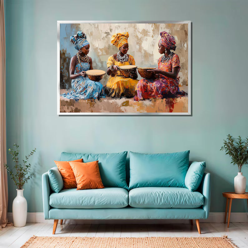 African Women Wall Art – Cultural Figurative Oil Painting#yy260623069