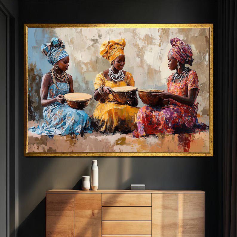 African Women Wall Art – Cultural Figurative Oil Painting#yy260623069
