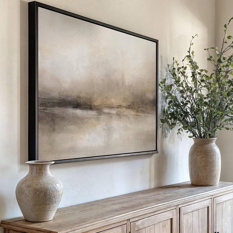 Abstract Mist Wall Art – Foggy Landscape Painting#yy260623078