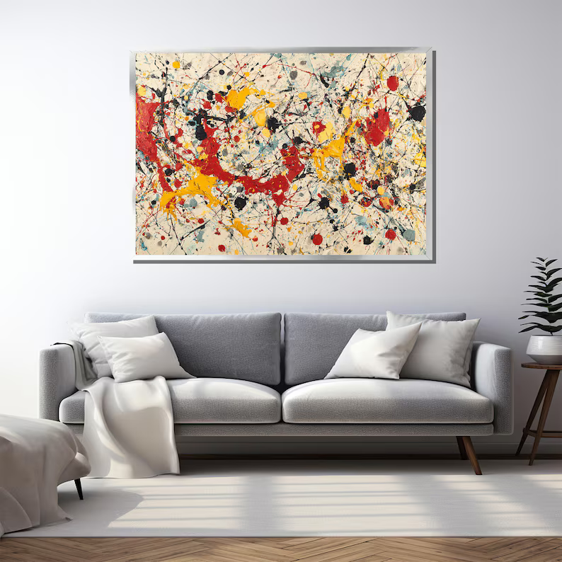 Colorful Abstract Painting – Modern Expressionist Canvas Wall Art#yy710038