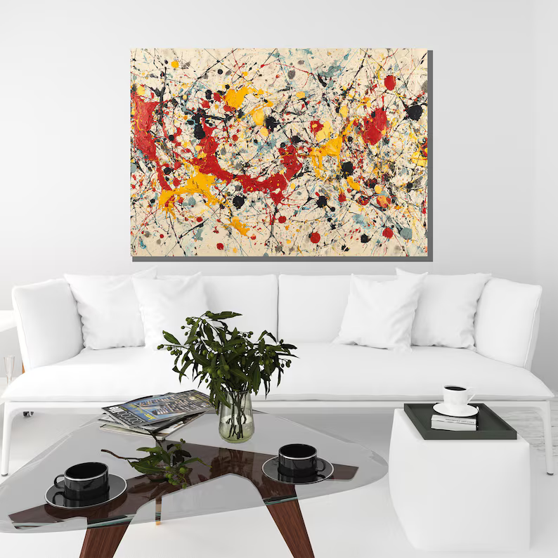 Colorful Abstract Painting – Modern Expressionist Canvas Wall Art#yy710038