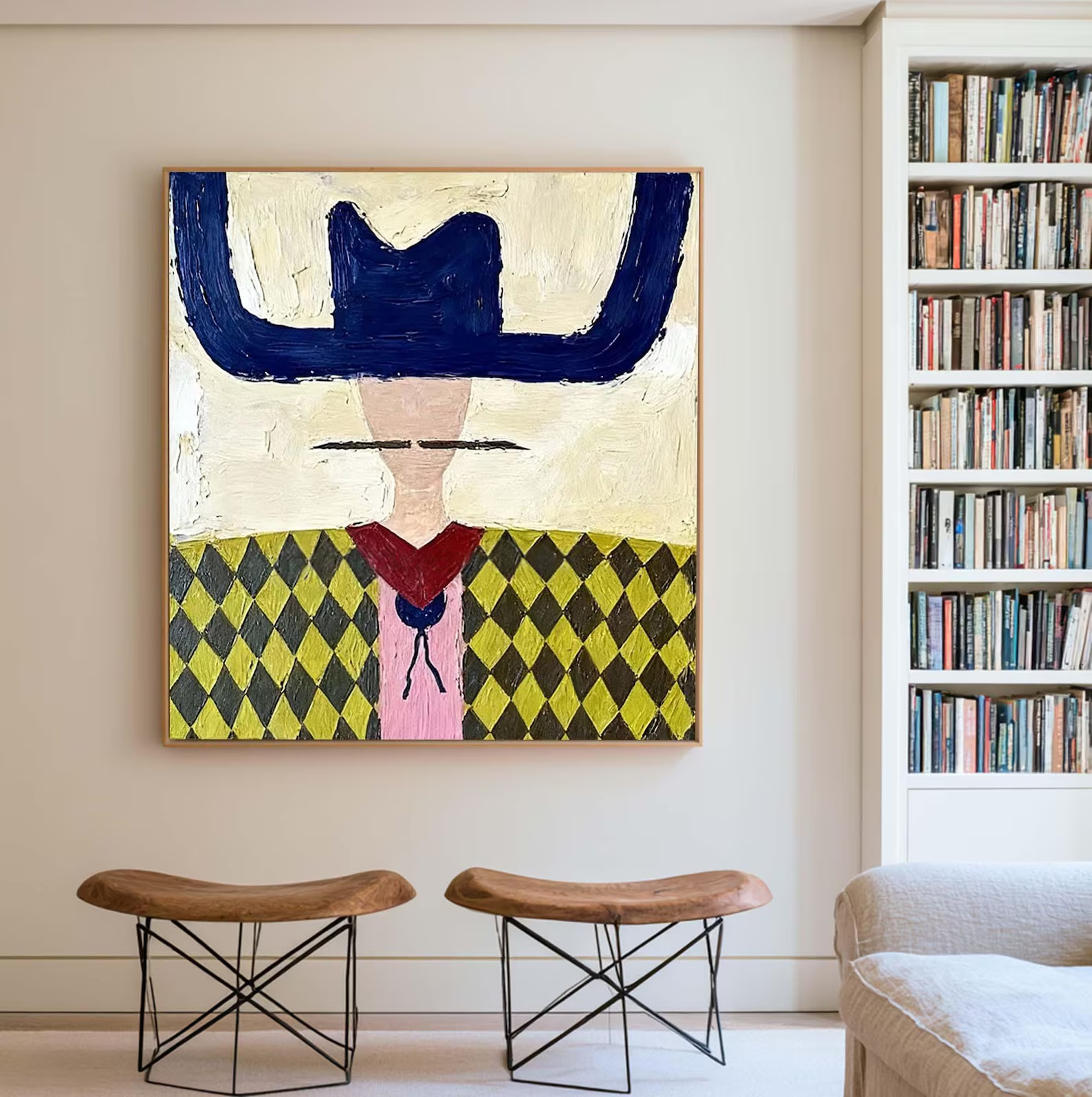 Abstract Portrait Painting – Modern Tribal Wall Art#yy710049