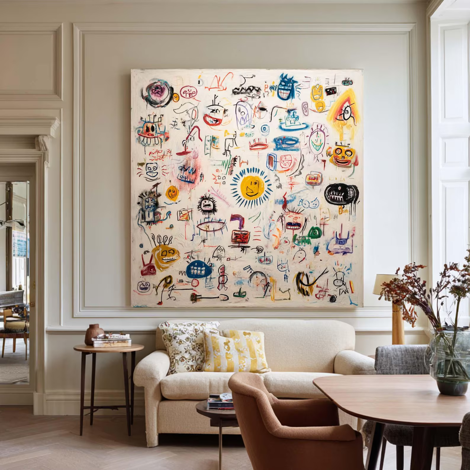 Abstract Character Graffiti Painting – Modern Doodle Wall Art Canvas#yy710007
